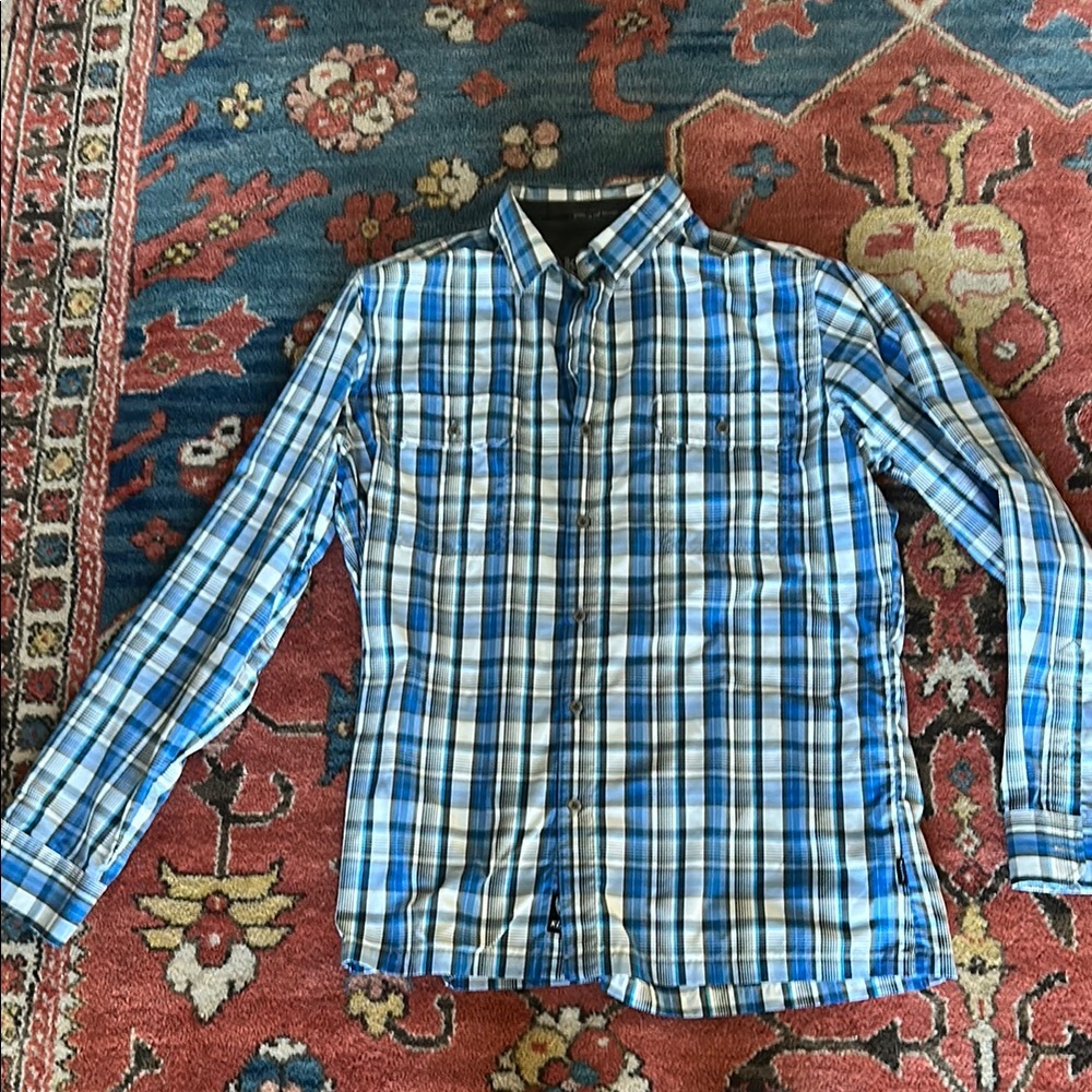 Kuhl Blue Plaid Men's Shirt size medium